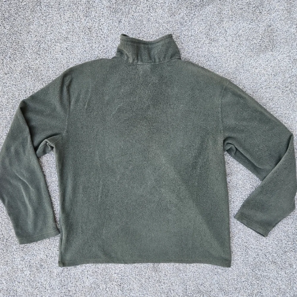 The North Face Fleece Jacket Mens Size Medium Hunter Green Half Zip Pullover
